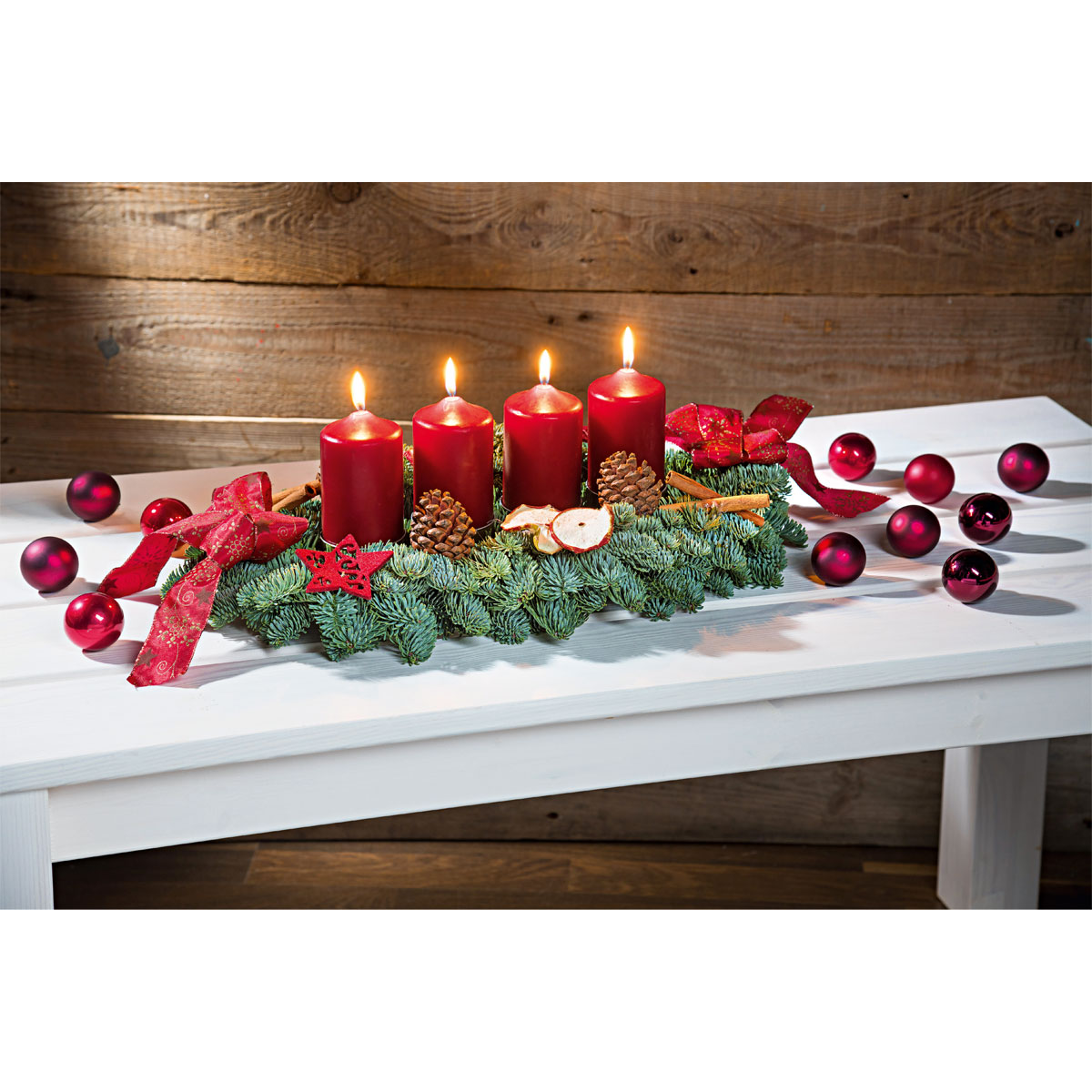 Adventskranz lang 4 Kerzen Bild 2