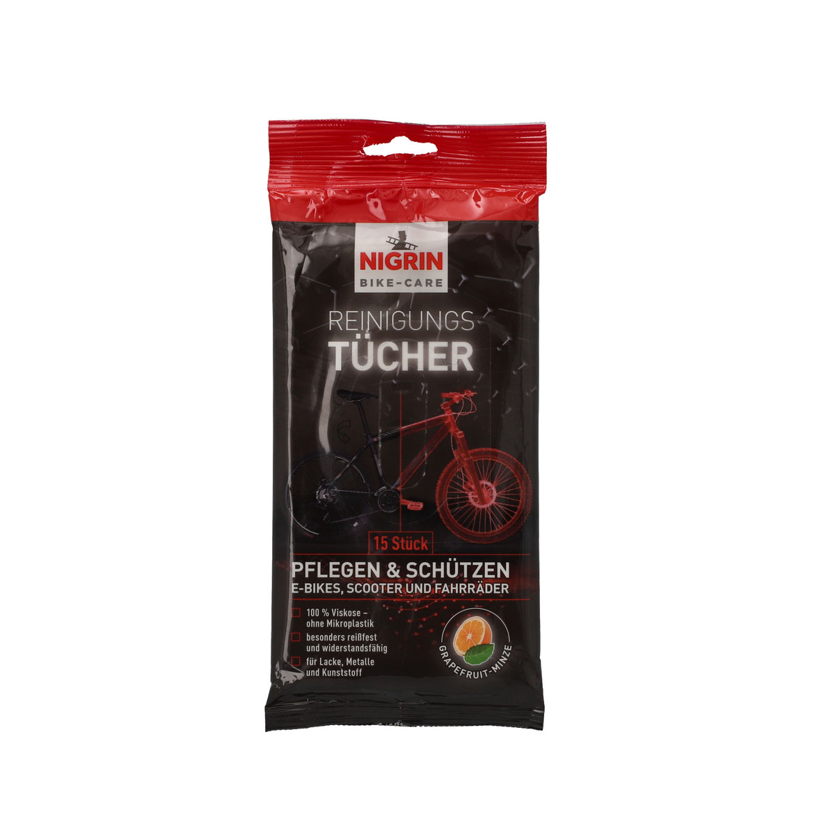 Nigrin Reinigungs- und Pflegetuch Grapefruit-Minze 15 Stück