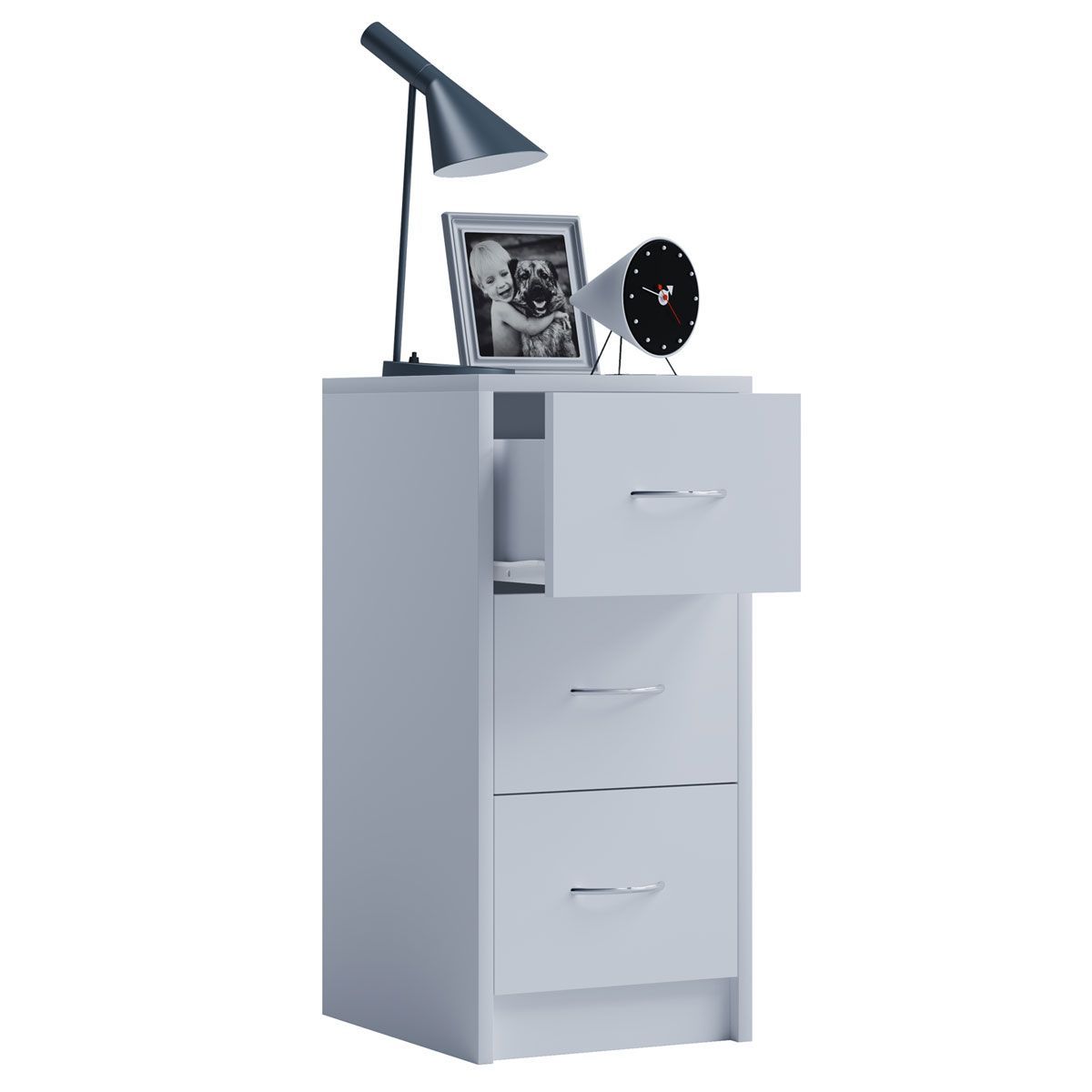 Nachttisch Boxal Maxi Buche/silber