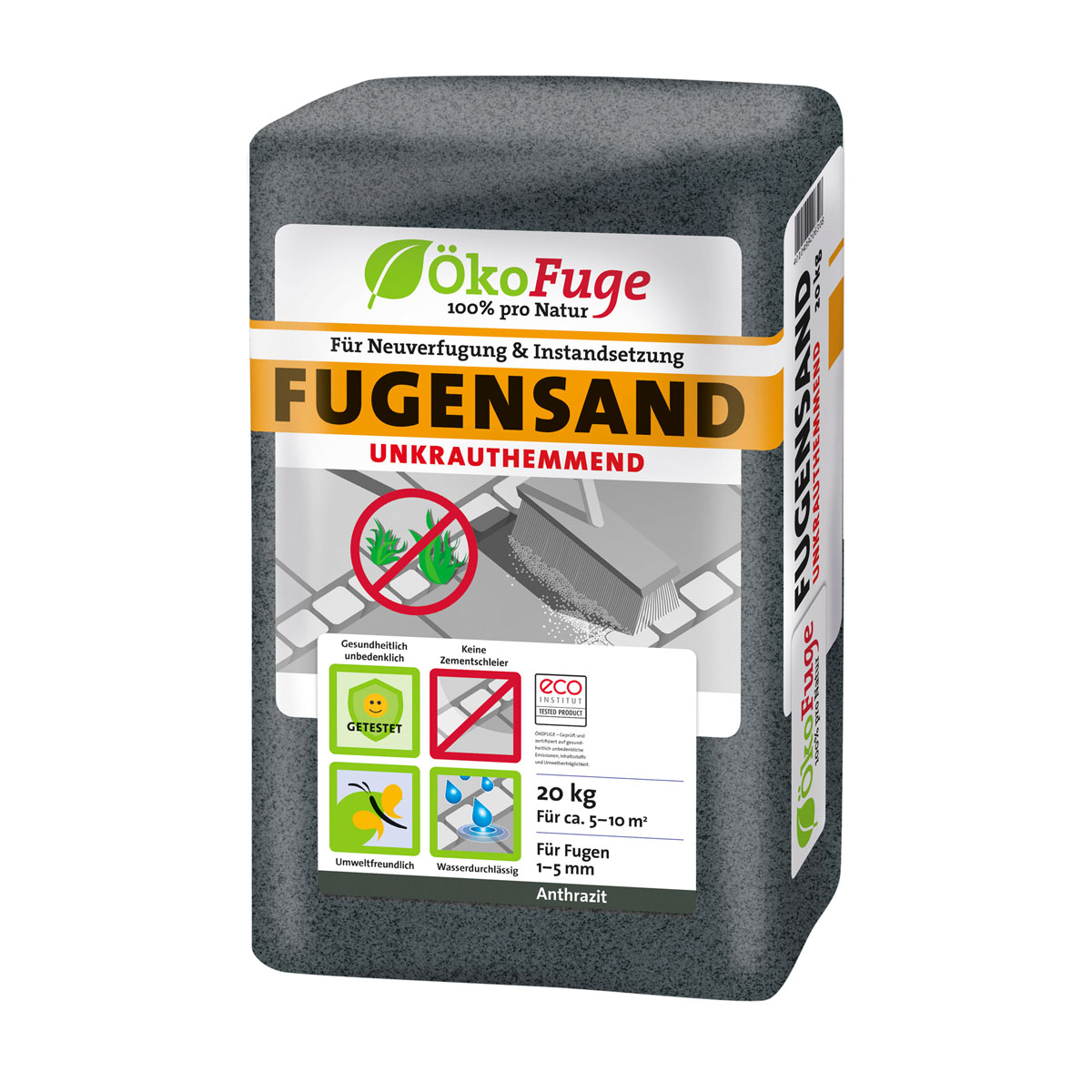 ÖkoFuge Fugensand 1-5 mm Anthrazit unkrauthemmend 20 kg