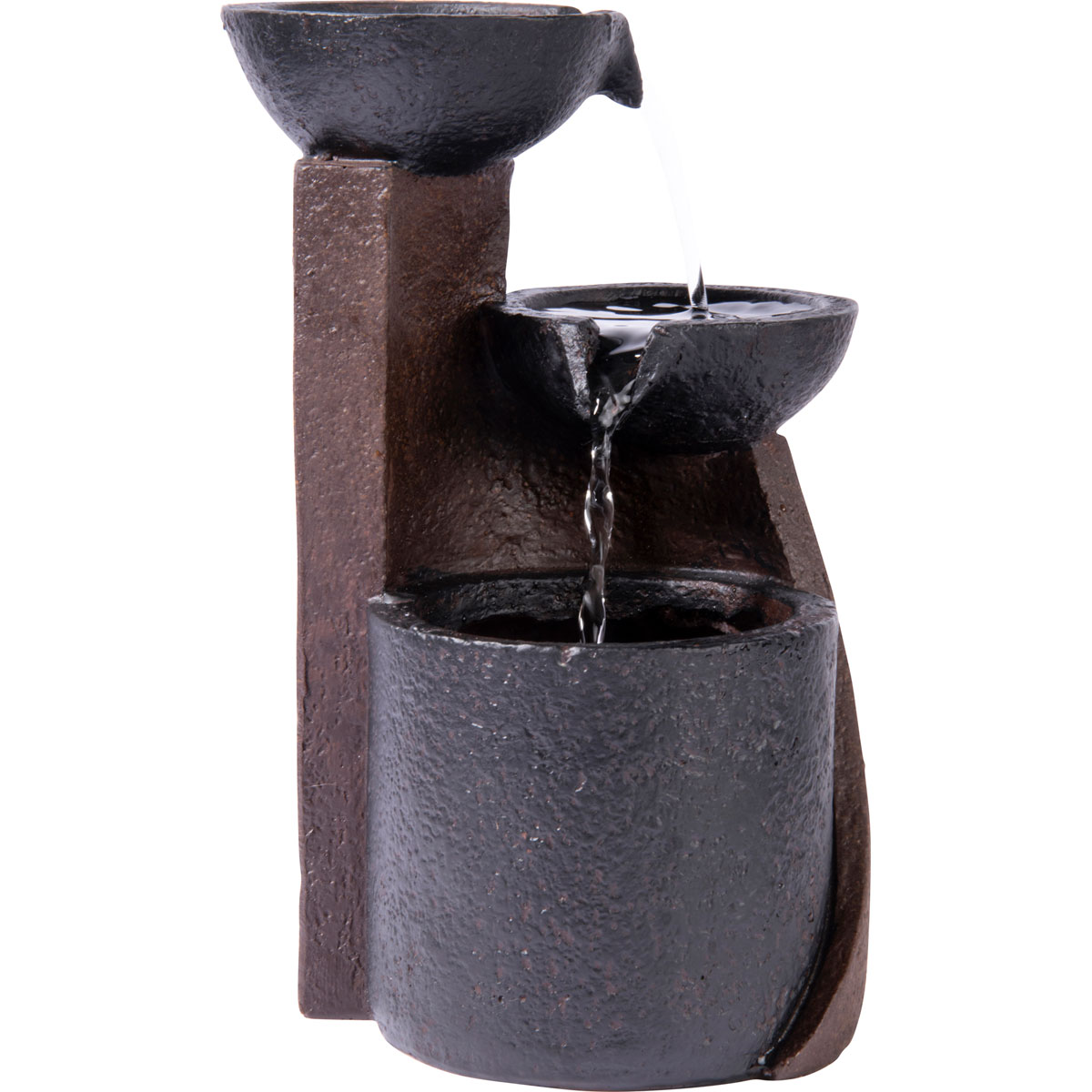 dobar Zimmerbrunnen 14,2 x 22 x 14,2 cm dunkelgrau-schwarz