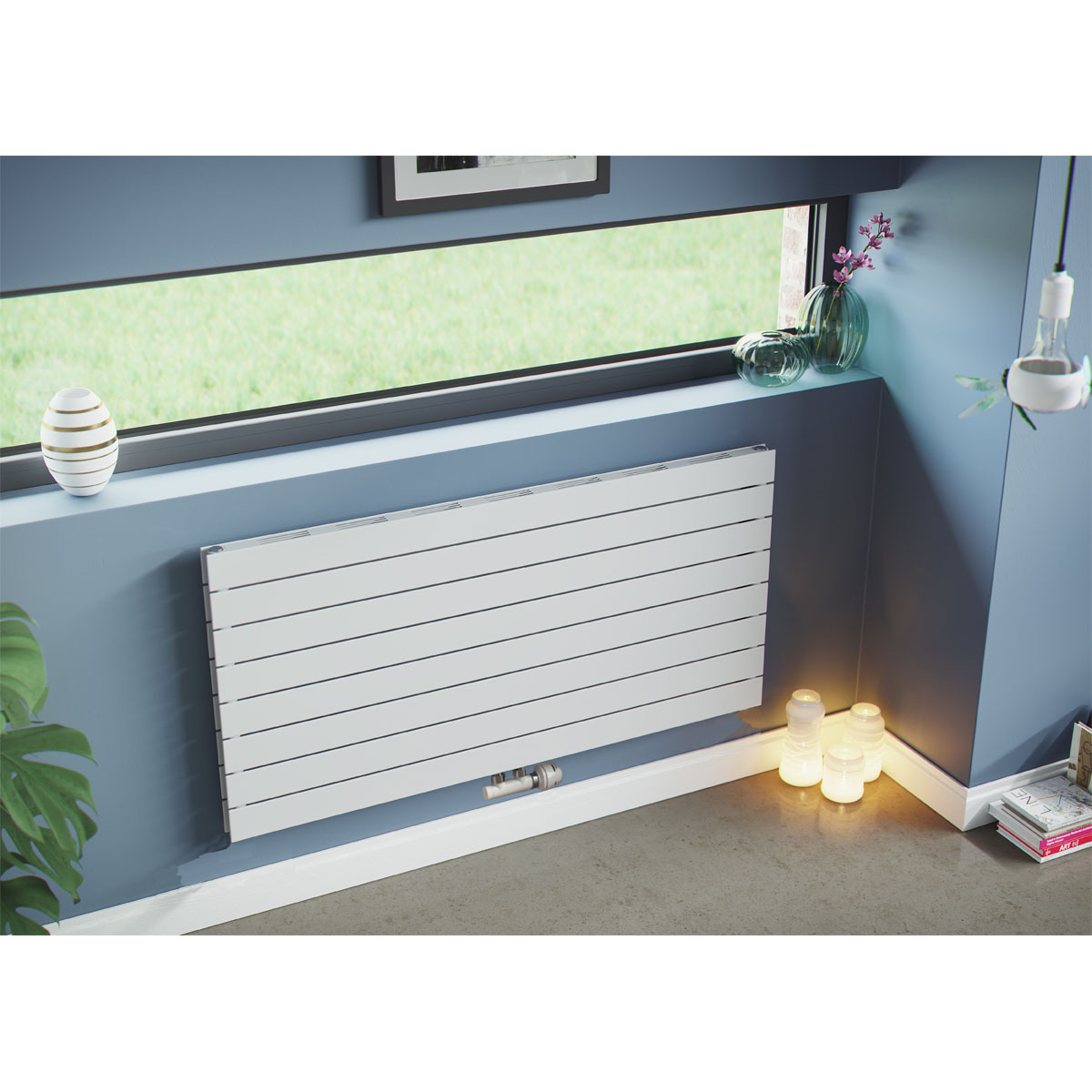 Ximax  Raumheizkörper P1 Duplex Slimline Deluxe 595 x 1400 mm 1276 Watt Mittenanschluss Weiß