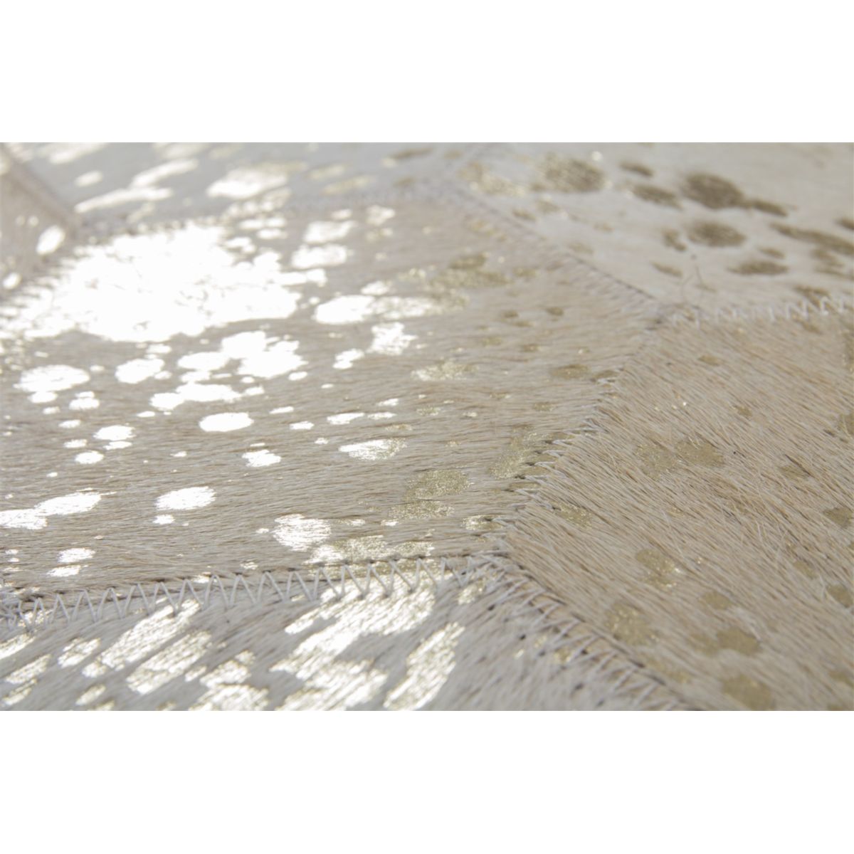 Pouf Hocker Spark 210 elfenbein gold 45x45cm Bild 3