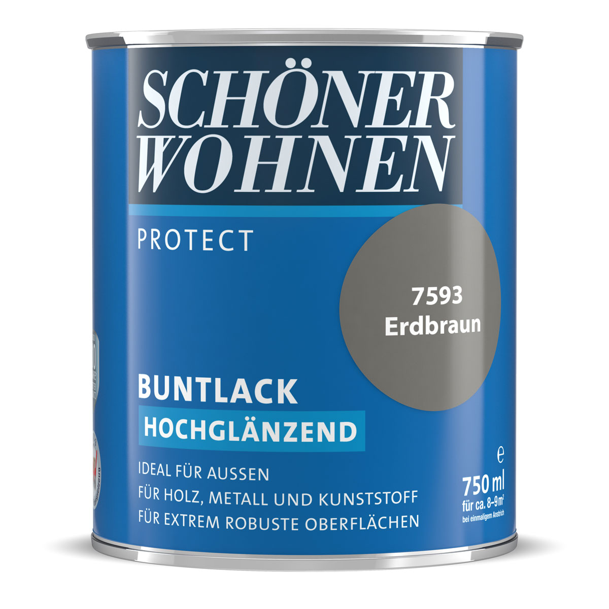 Schöner Wohnen Farbe Buntlack Protect erdbraun hochglänzend 750 ml