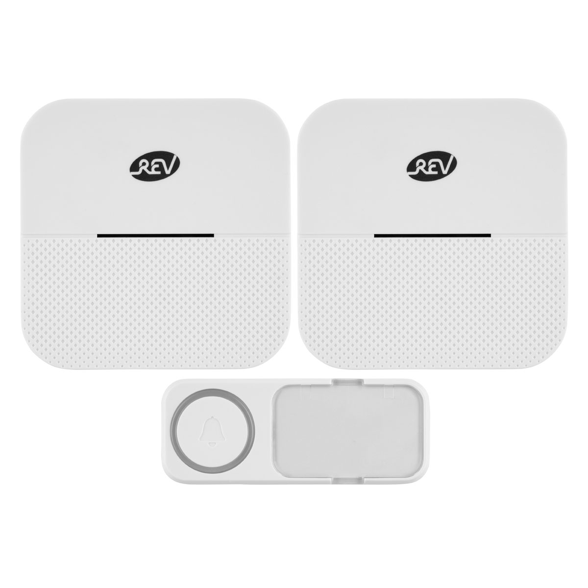 REV Ritter  Funk-Gong-Set mit 2 Funk-Gongs & 1 -Taster Orchestra 58 Mel.150m weiß