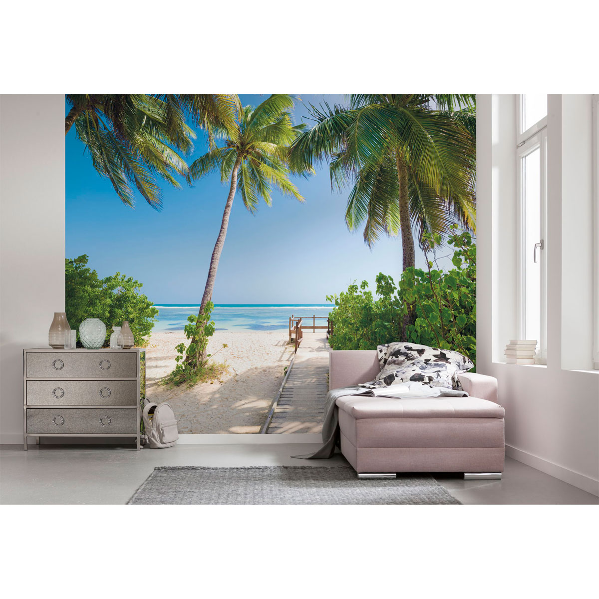 Komar  Vlies Fototapete Palmy Beach 300x250 cm