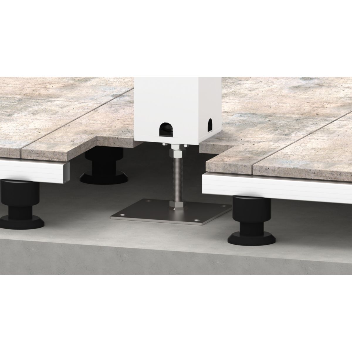 Biohort Grundplatte höhenverstellbar weiss für Pergola