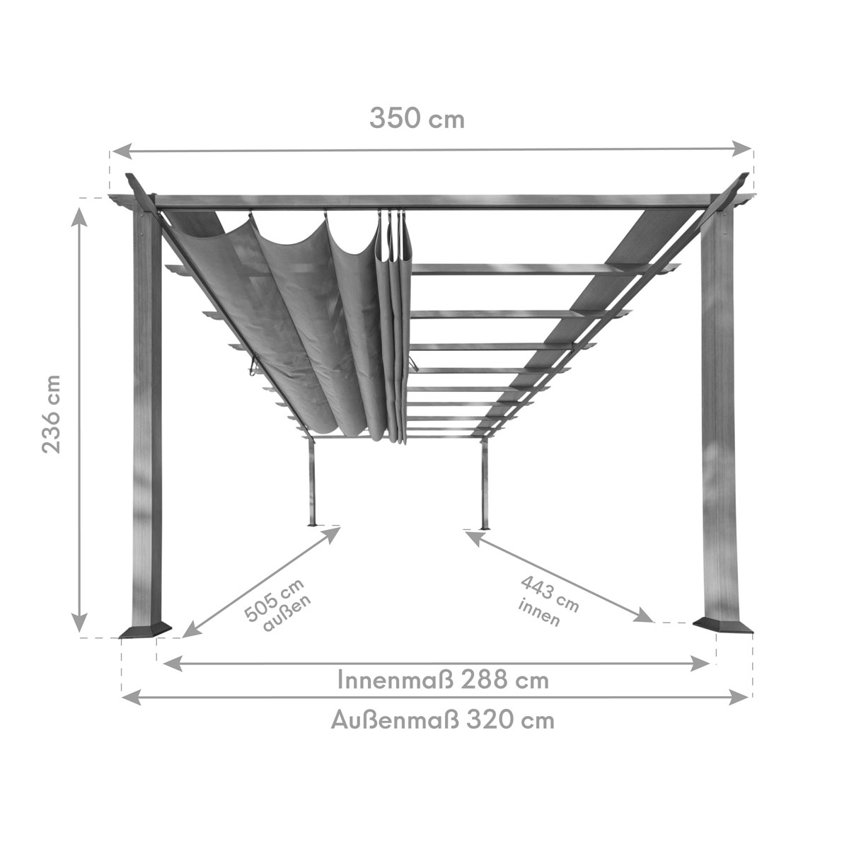 Paragon Outdoor Outdoor Pergola Florida 1116 350x505x236cm Holzoptik Bild 3