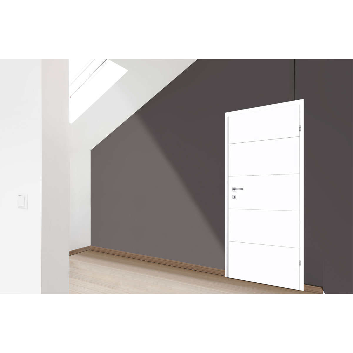 Zimmertür Sylt DIN R weiß 61 x 198,5 cm Bild 2