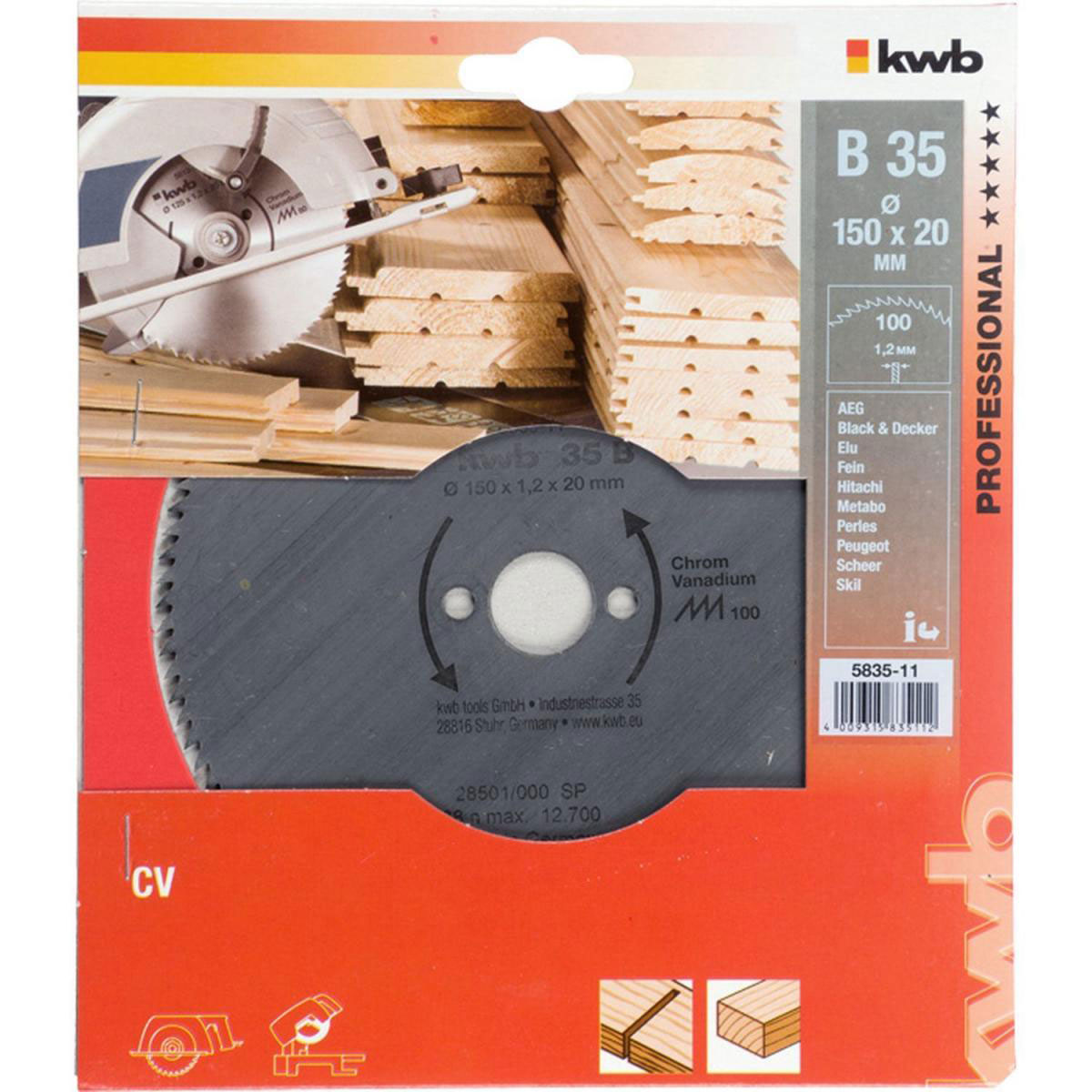 kwb  Profilholz-Kreissägeblätter für Handkreissägen Durchmesser 150x20 mm Bild 2