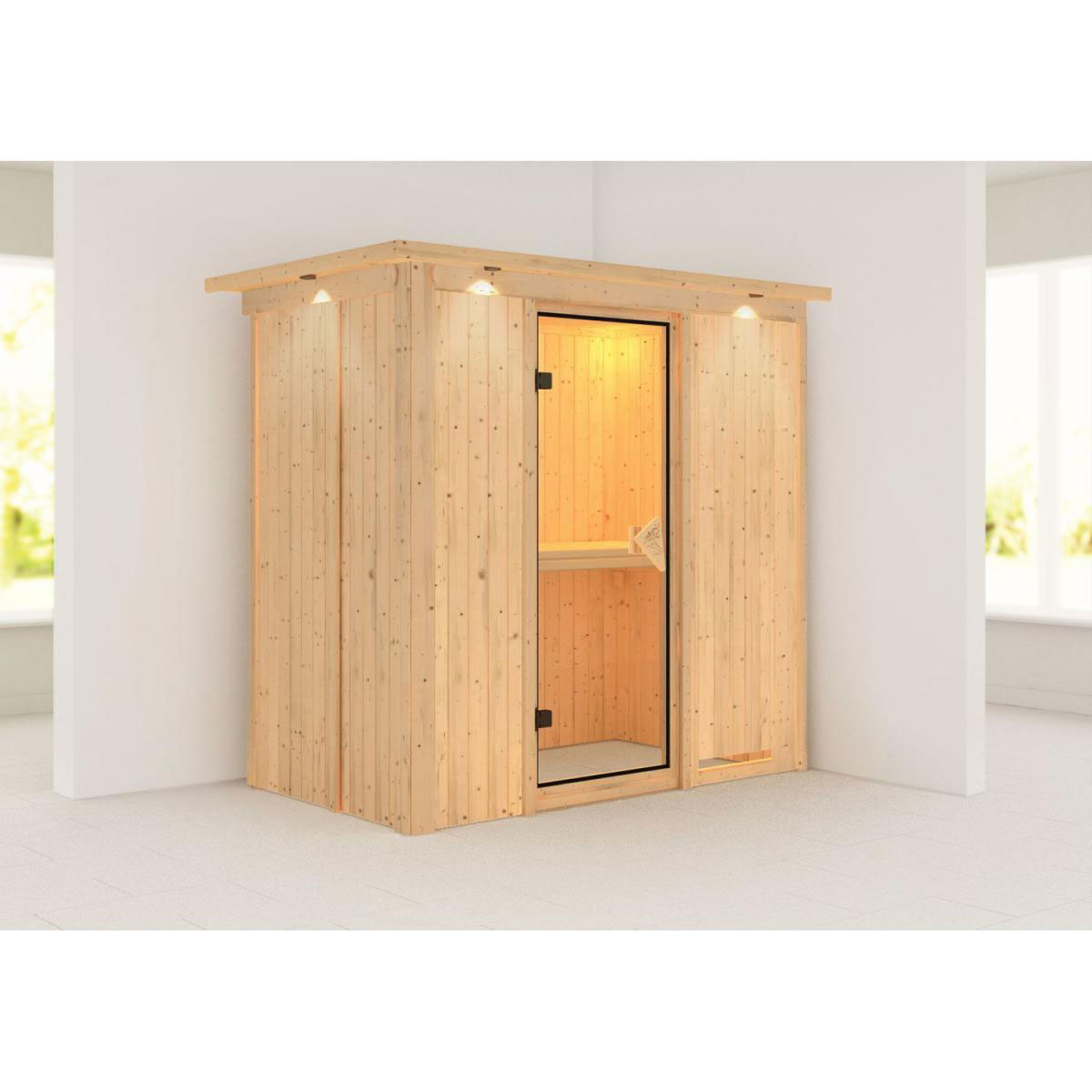 Karibu Variado Fronteinstieg ohne Zubehör mit Kranz bronzierte Tür Bild 1