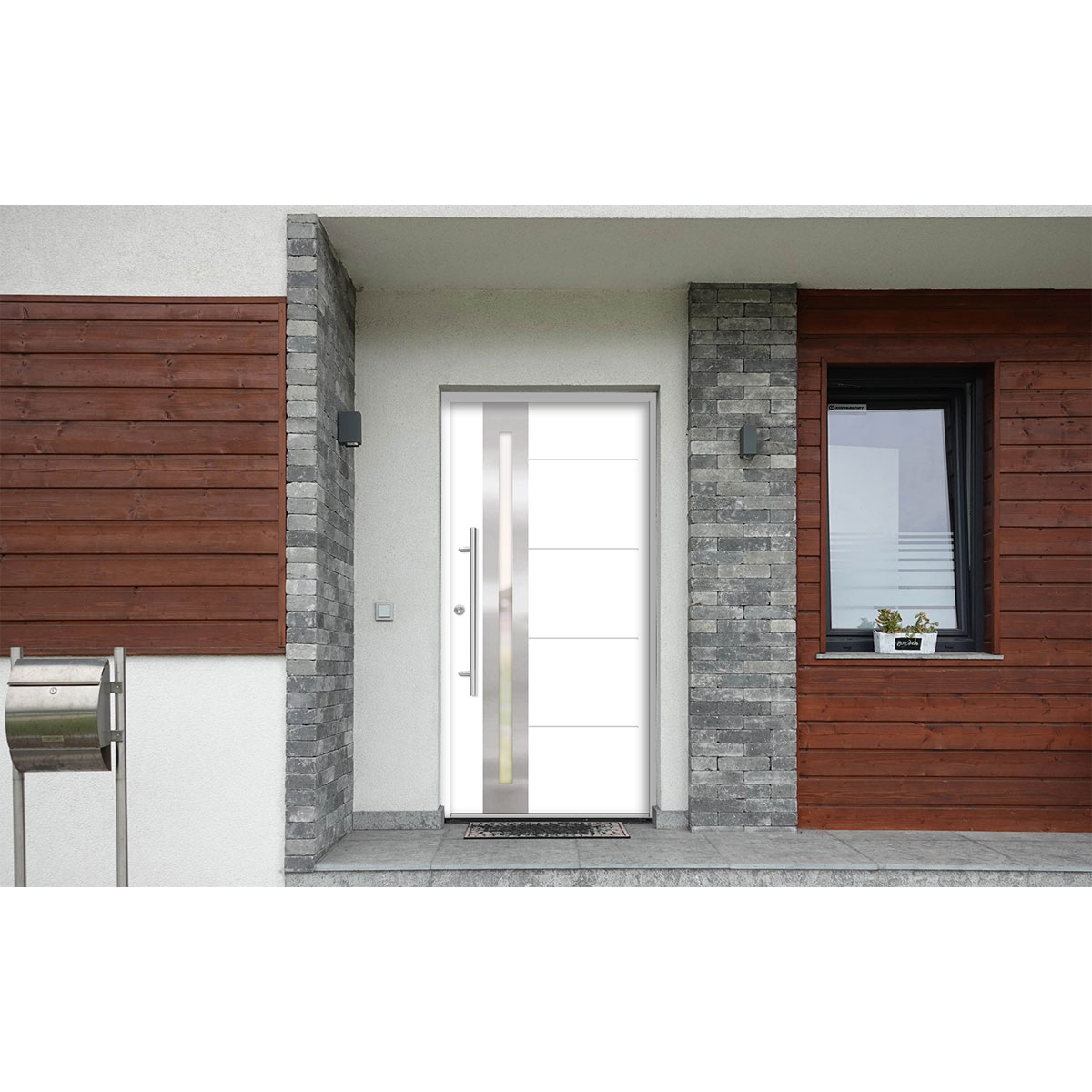 SplenDoor  Premium-Haustür Passivedoor Eksjo energiesparend weiss 110 x 210 cm links Bild 2