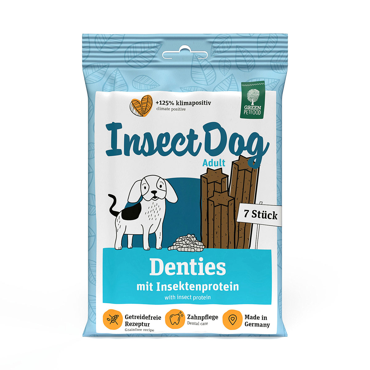 Kaustange Denties Insect Dog Green Petfood 7 Stück