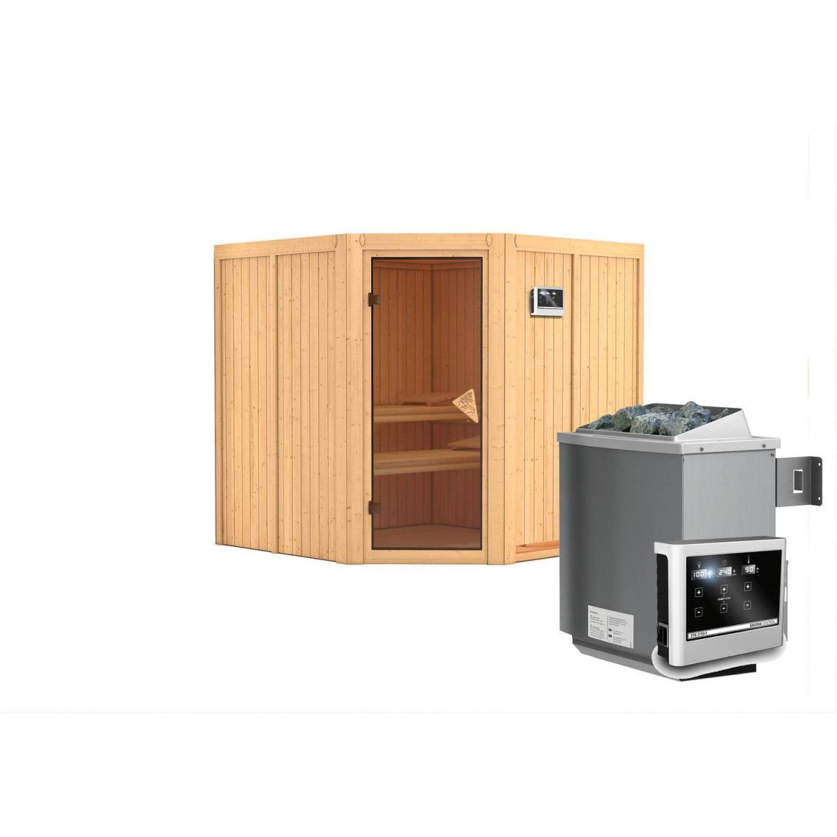 Karibu Systemsauna Jarin 68 mm 9 kW Ofen externe Strg ohne Dachkranz Bild 2
