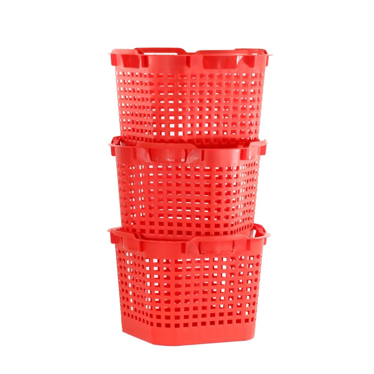 GreenLife Uni-Korb 25 kg 3 Stück drehstapelbar rot