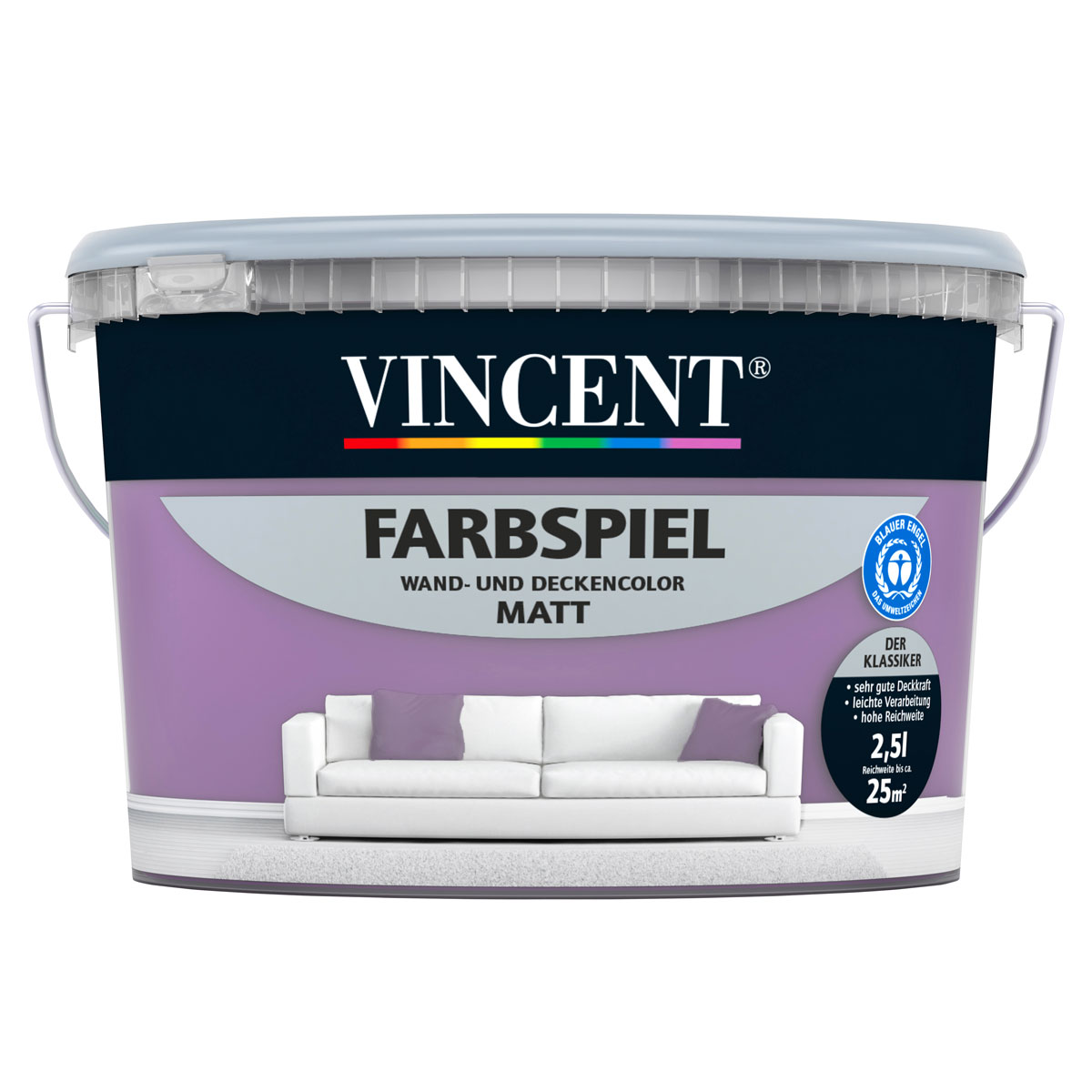 Vincent Farbspiel Flieder matt 2,5 L