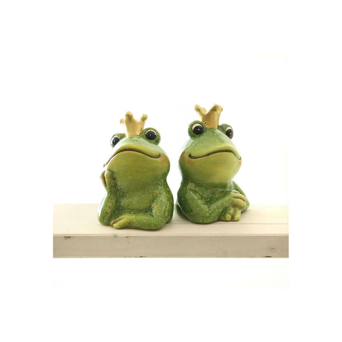 Frosch mit Krone 7 x 6 x 9 cm grün 2 Designs