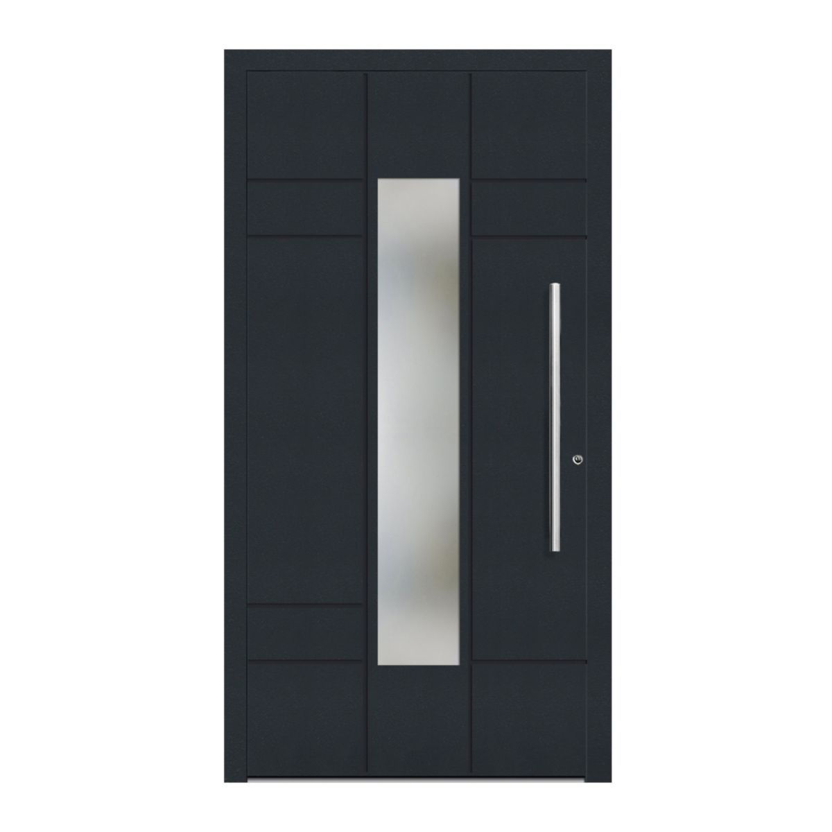 Schüco Aluminium Haustür 603 Como Excellent 1100 x 2100 mm RAL9016/7016 DR