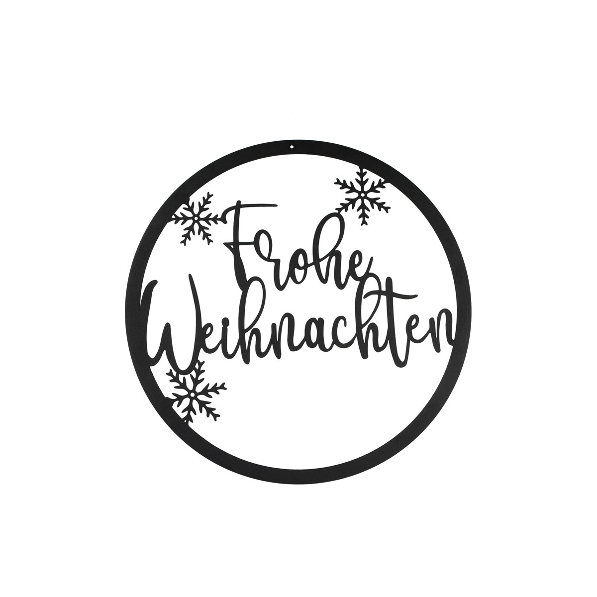 Deko Metallring mit Schrift zum Hängen 35 cm schwarz