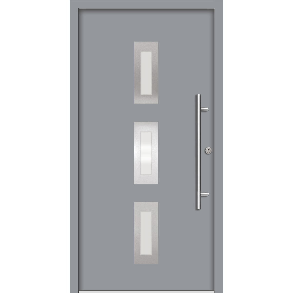 SplenDoor  Premium-Haustür Passivedoor Aalborg energiesparend grau 100 x 210 cm rechts
