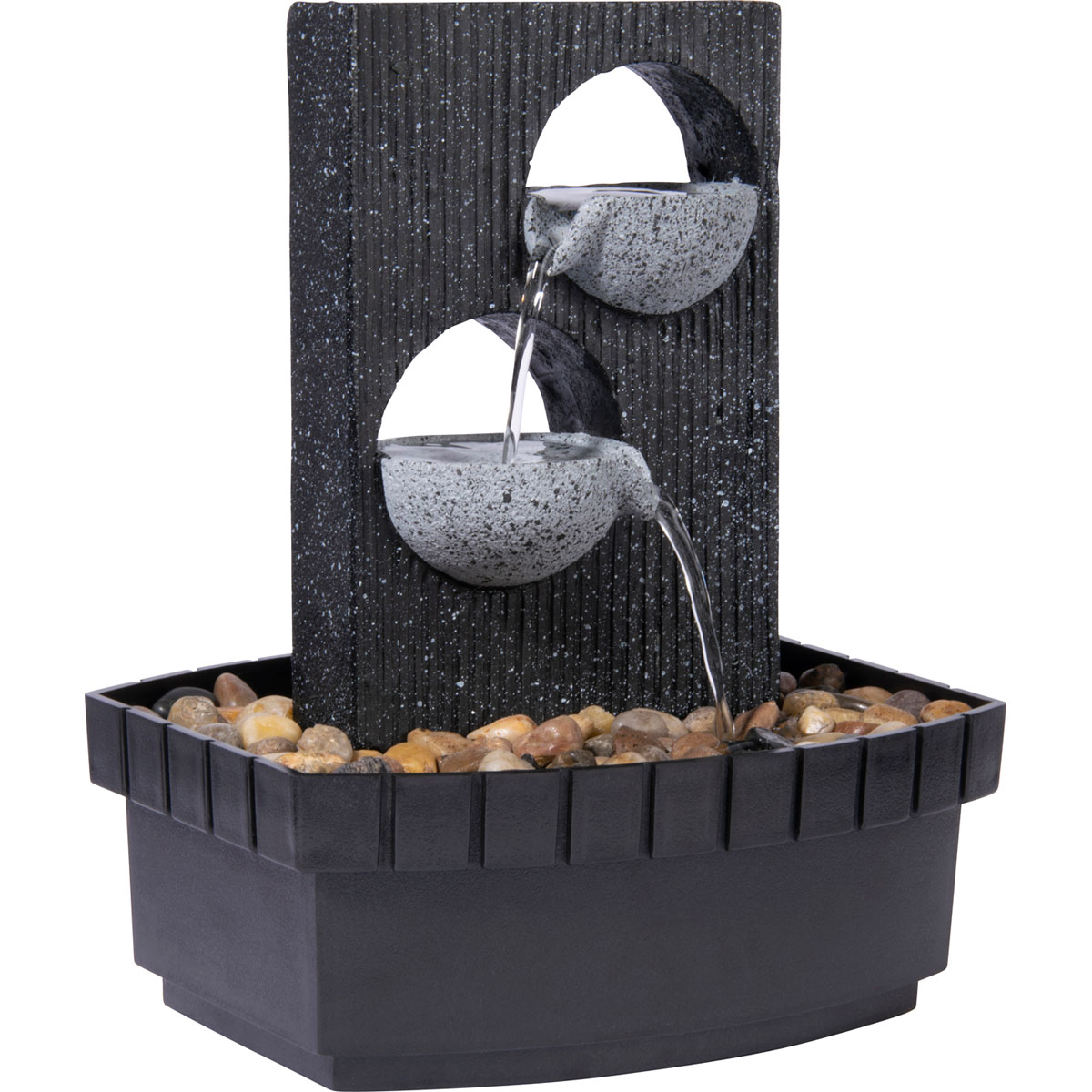 dobar Zimmerbrunnen 20,5 x 26 x 16,5 cm grau-schwarz