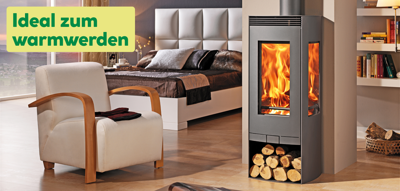 Ideal zum warmwerden. Kamin im Wohnbereich am brennen.