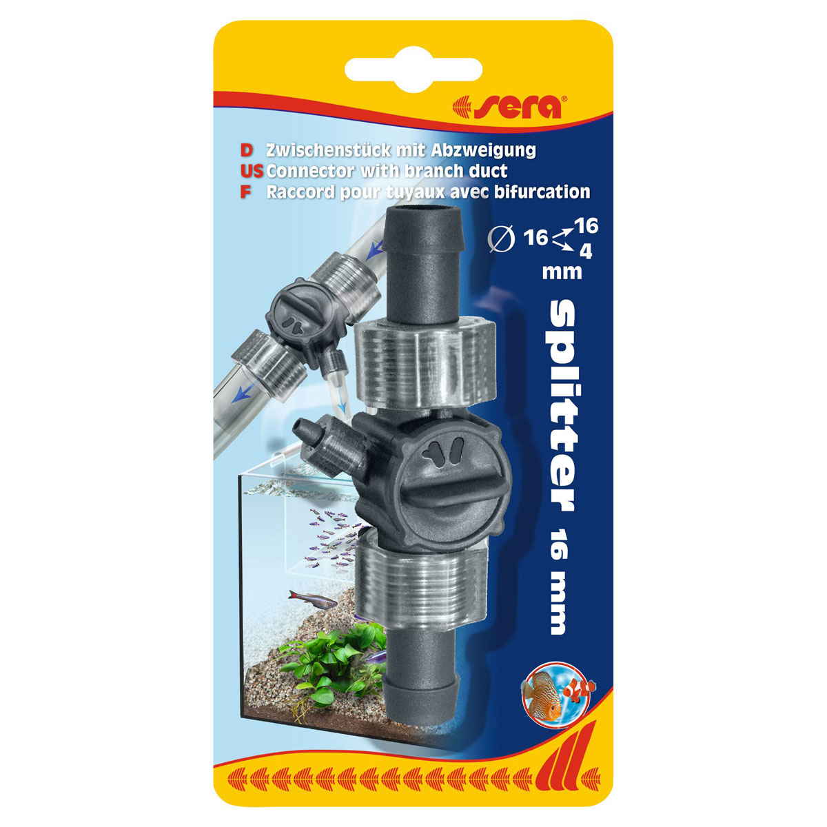 sera  Zwischenstück mit Abzweigung für Durchmesser 16/16/4 mm