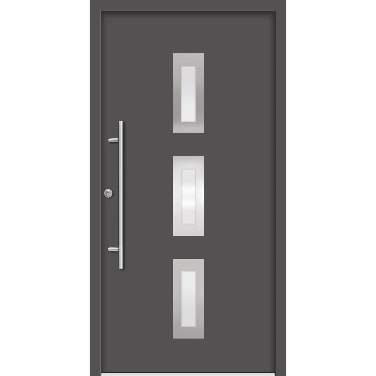 SplenDoor  Premium-Haustür Passivedoor Aalborg RC2 energiesparend einbruchsicher anthrazit 110 x 210 cm links Bild 1