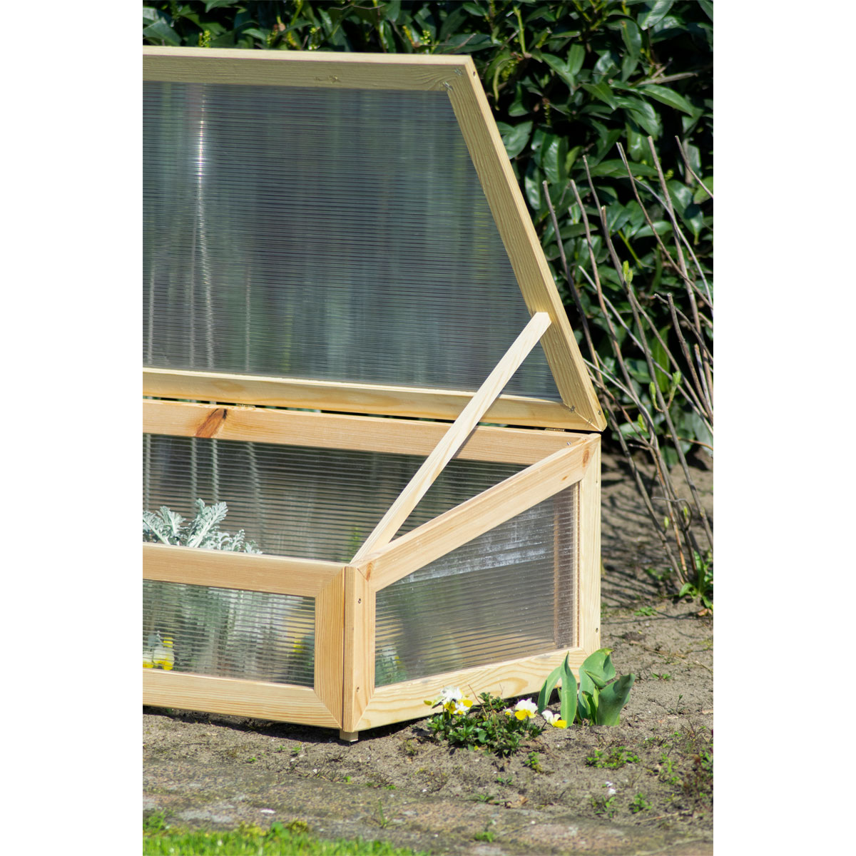 dobar Frühbeet-Aufsatz 128 x 67 x 31,5 cm Kiefer natur Bild 2