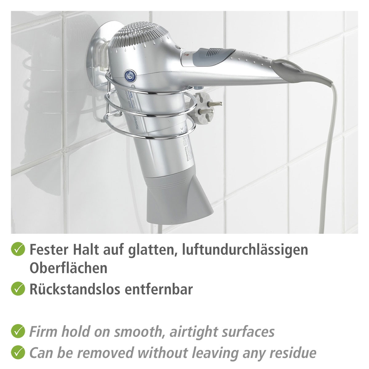 Wenko Haartrocknerhalter Osimo Befestigen ohne bohren Static-Loc Bild 4