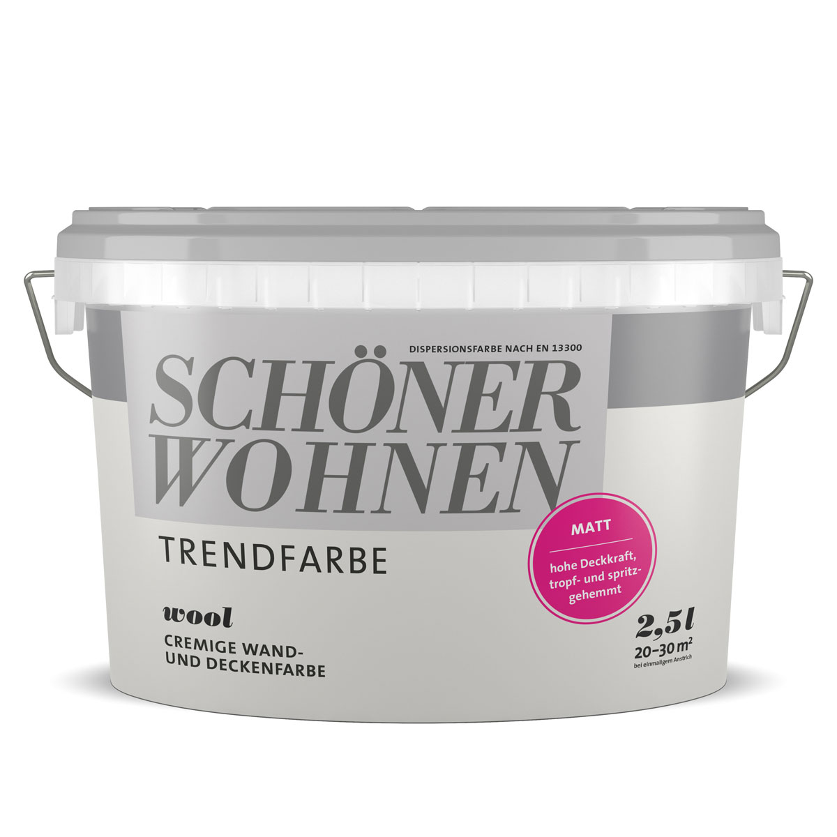 Schöner Wohnen Farbe Trend Wandfarbe Wool matt 2,5 L Bild 1