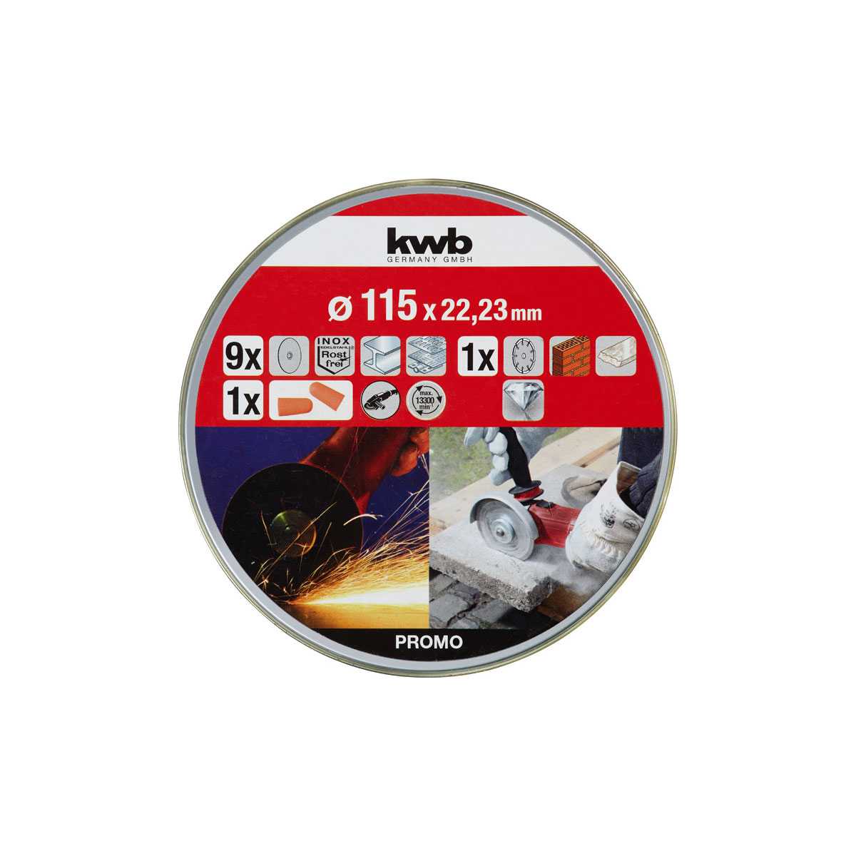 kwb  Trennscheiben Diamant-Set 115 mm 10 teilig Bild 2