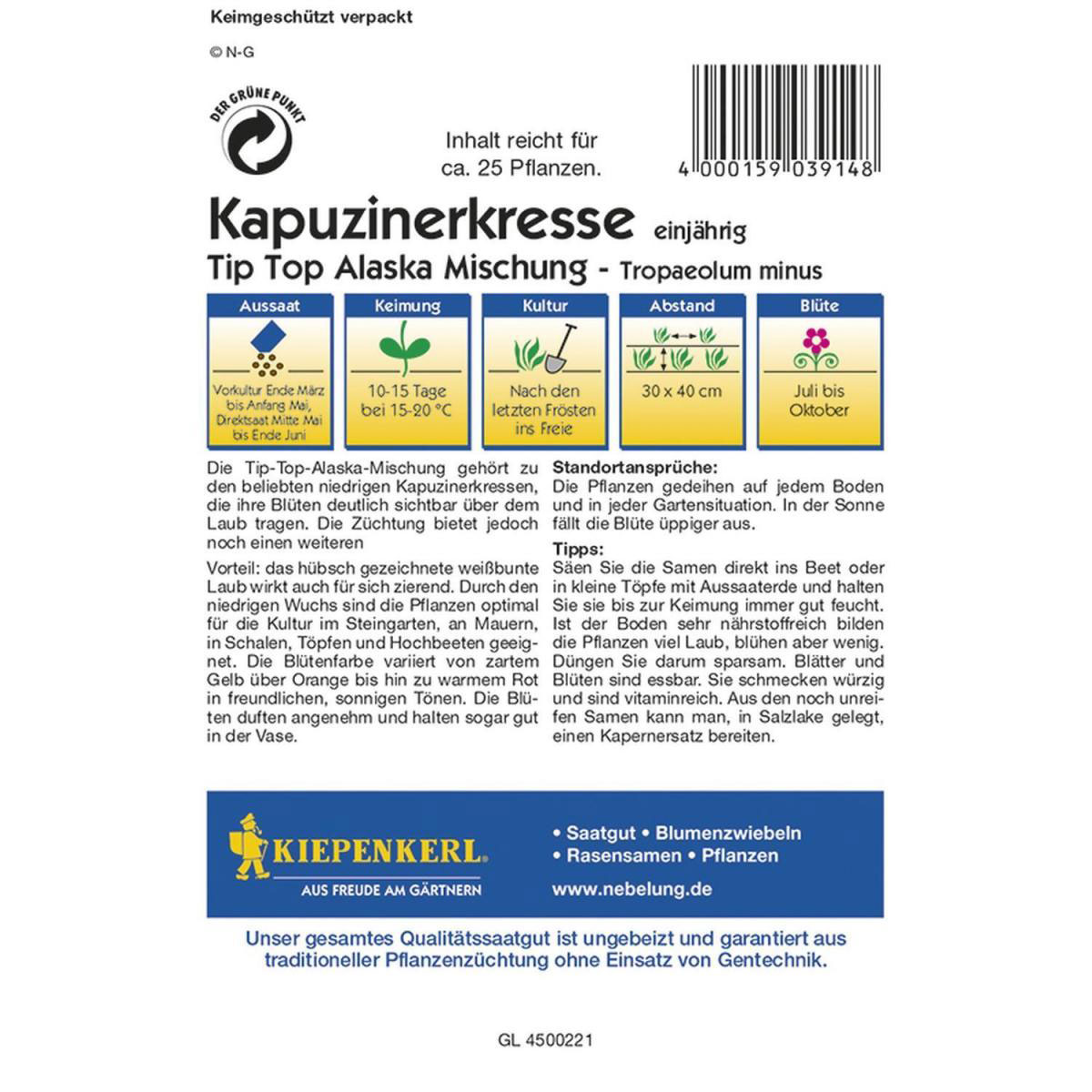 Kiepenkerl Kapuzinerkresse Tip Top Alaska Mischung Profi-Line Bild 2