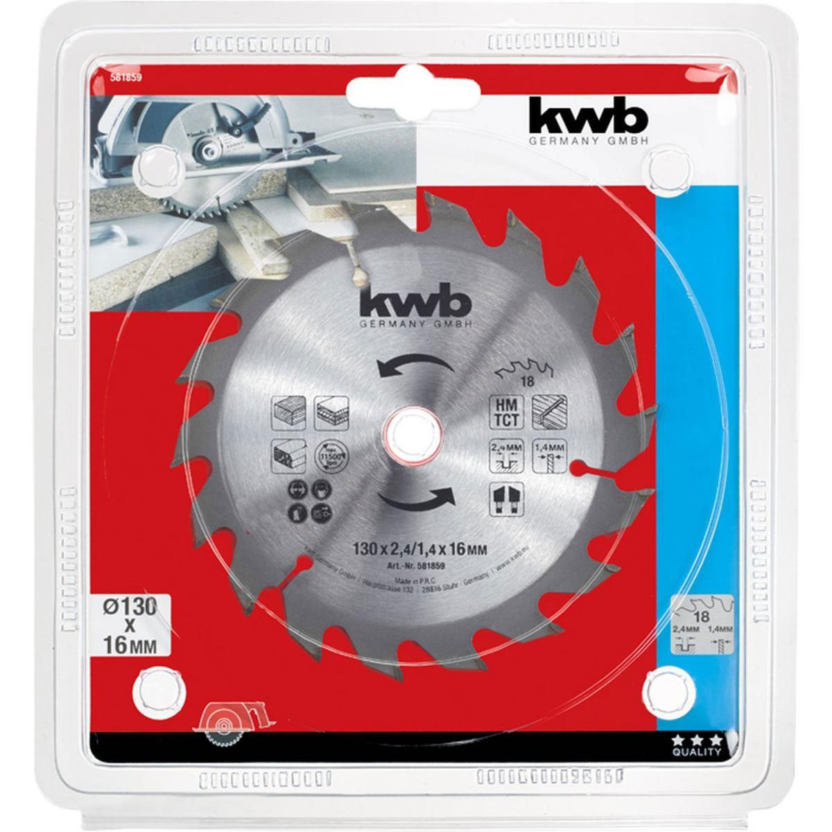kwb  Spanplattensägeblatt für Handkreissäge Durchmesser 130 mm Bild 2