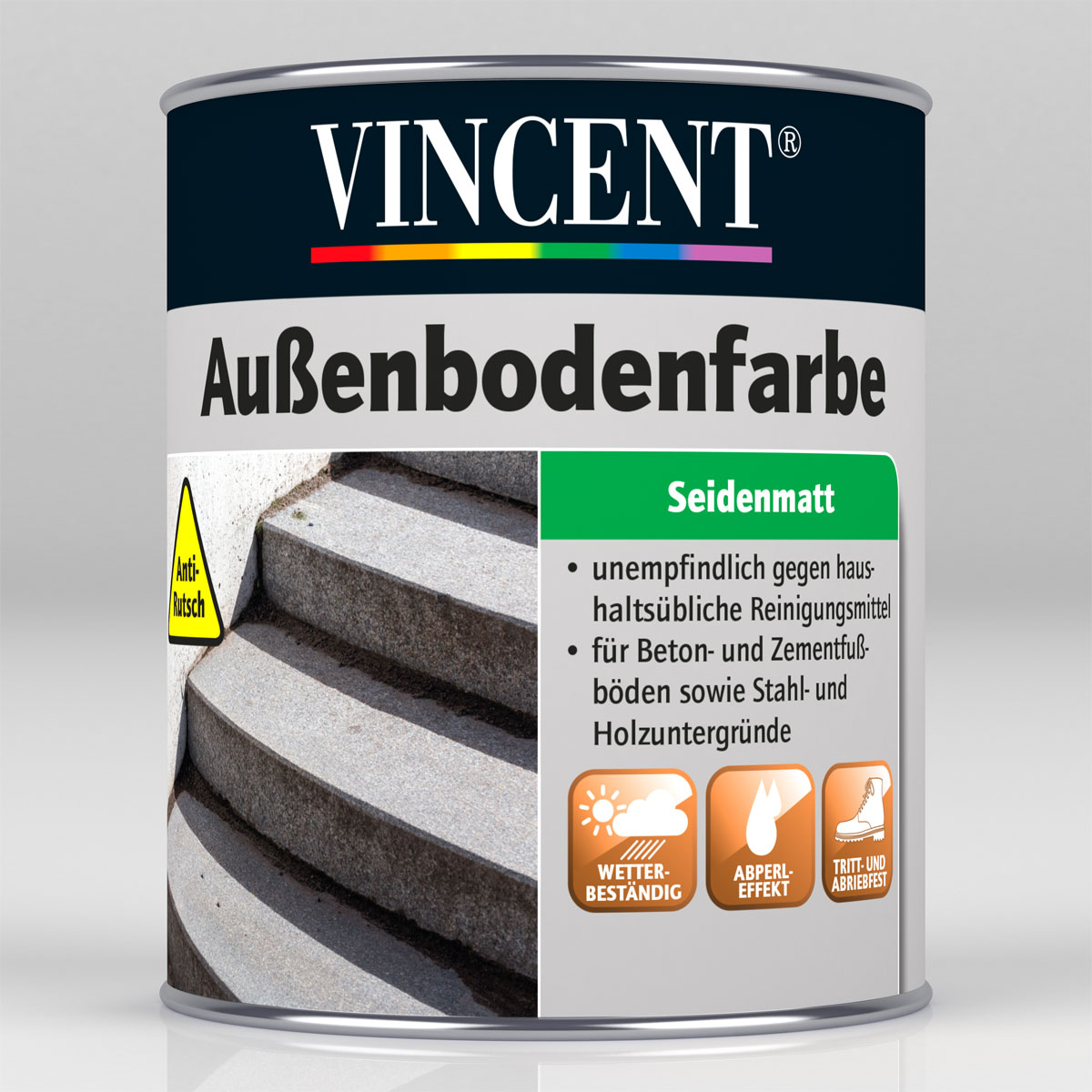 Vincent Außenbodenfarbe silbergrau 750 ml