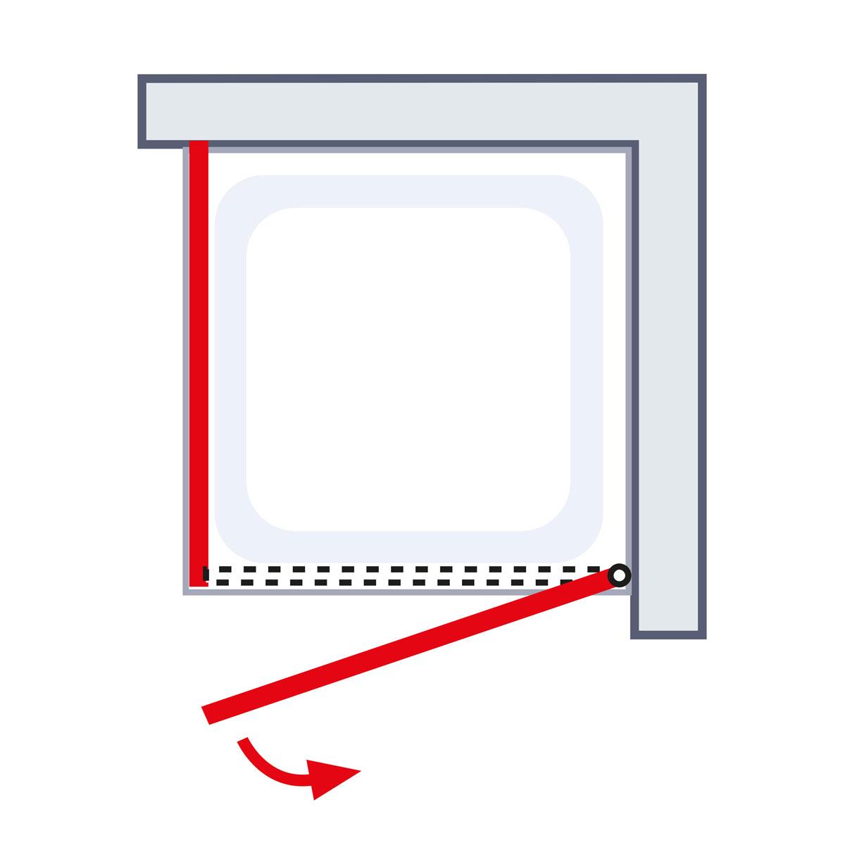 Schulte Eckdusche mit Drehtür Alexa Style 2.0 Alu Natur ESG fixil 90 x 90 cm Bild 7