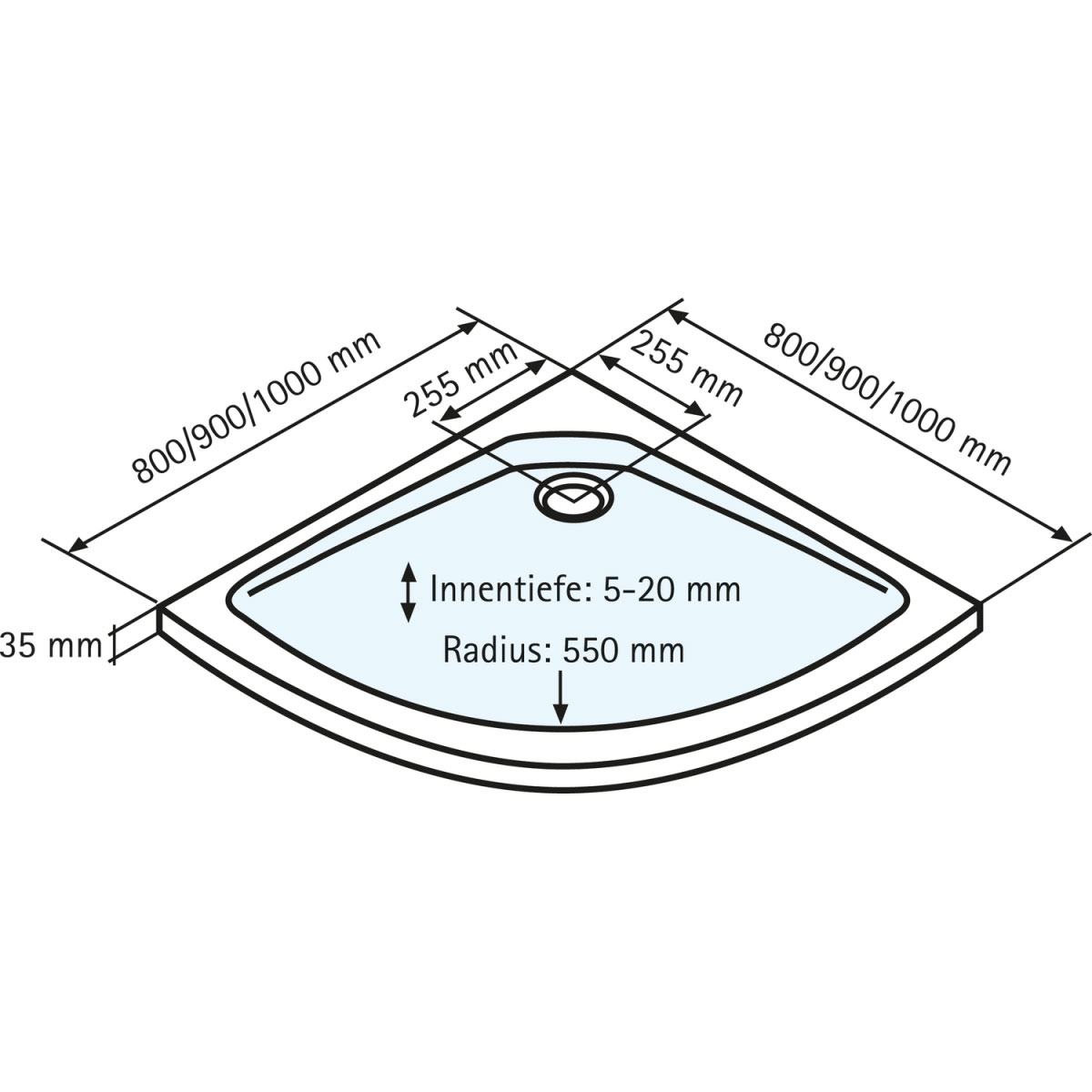 Schulte Duschwanne ExpressPlus Rund extra flach 1000 x 1000 mm Bild 3