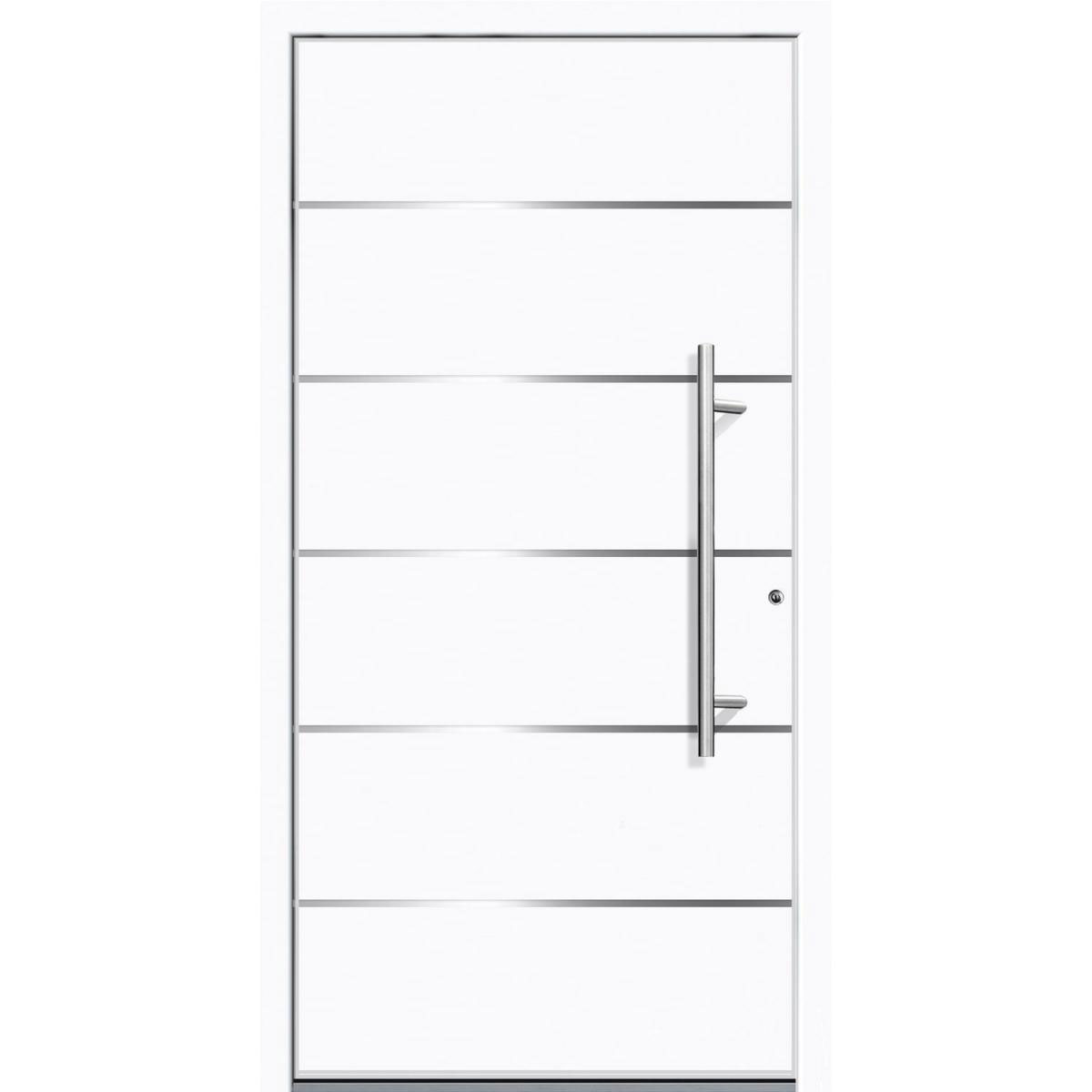 Aluminium Sicherheits-Haustür Livorno Exklusiv 75 mm weiß 110 x 210 cm Anschlag rechts inkl Griffset Bild 1