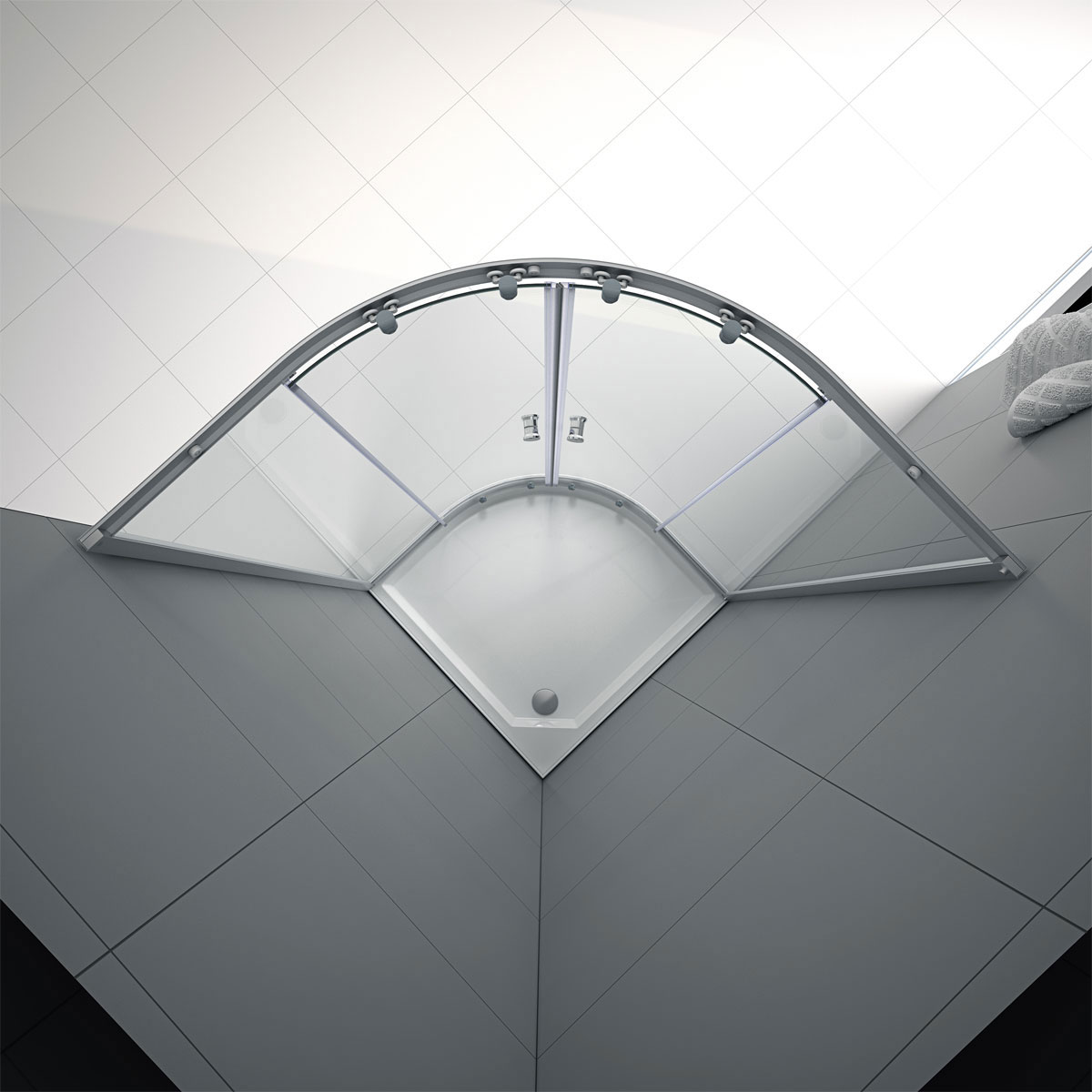 Aurlane Komplettdusche Silverline rund 90 x 200 x 90 cm Bild 5