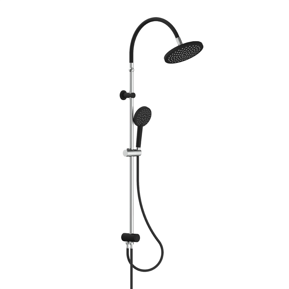 Schütte Überkopf-Brauseset Matao Rain chrom/Schwarz matt