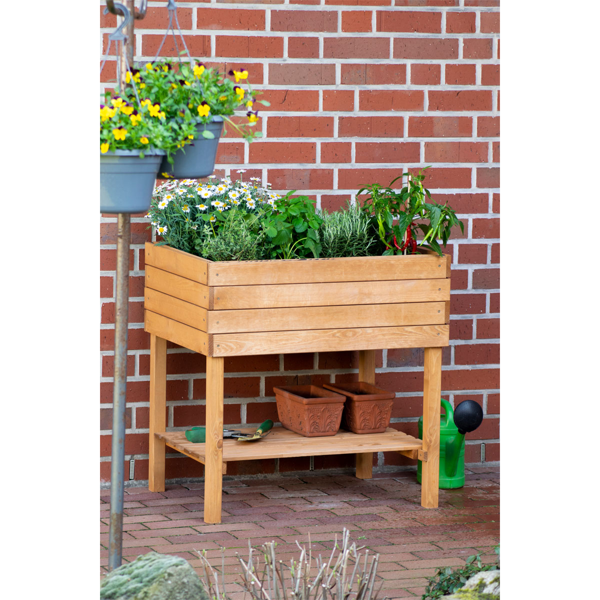 dobar Breites Hochbeet 80 x 80 x 58 cm braun Bild 9