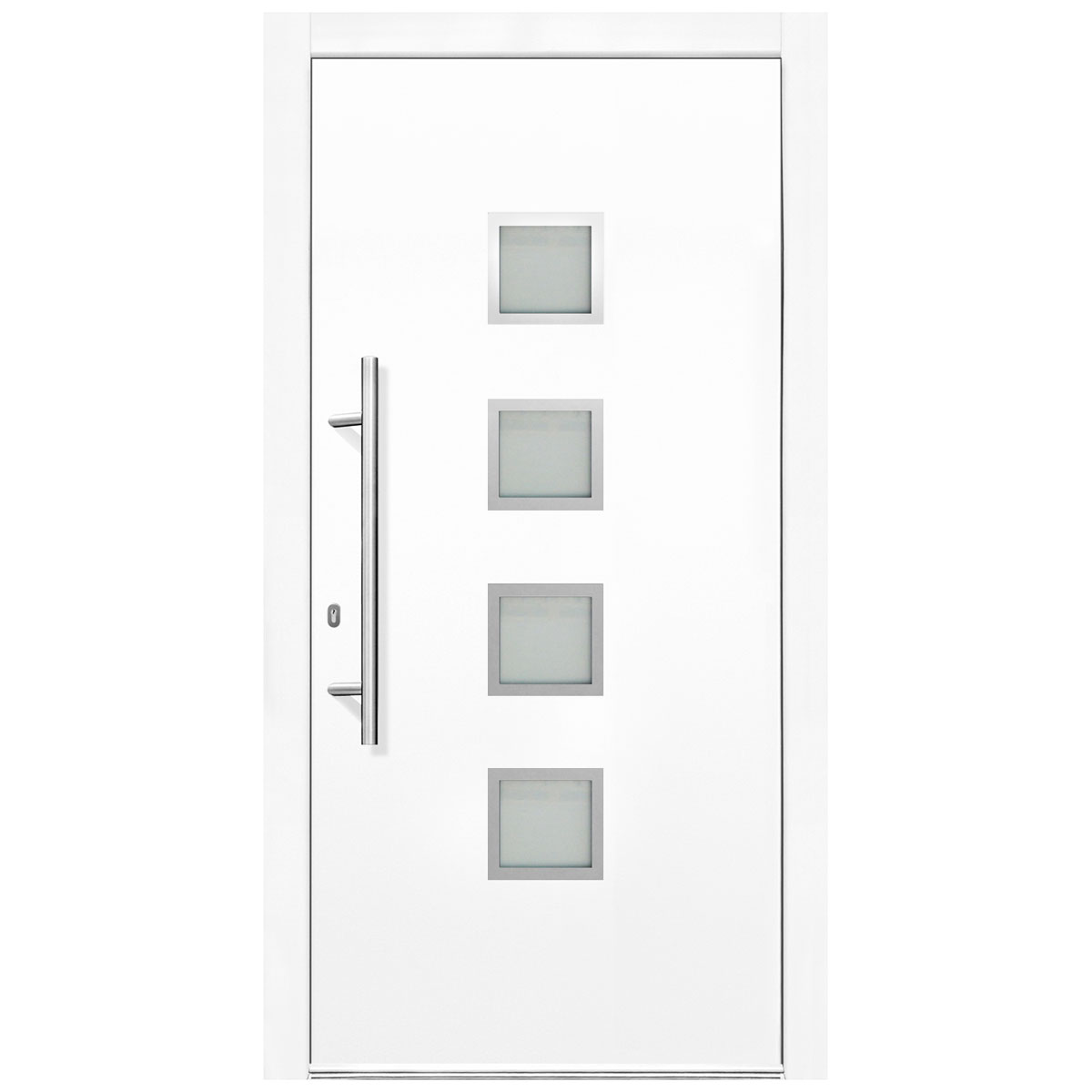 Kunststoff-Haustür Prestige KP08 DIN L weiß 110 x 210 cm Bild 1