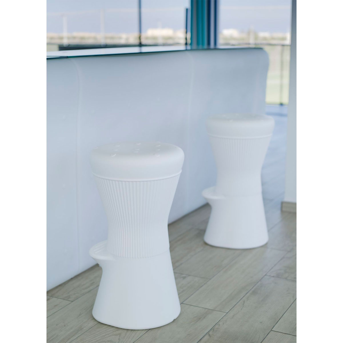 NewGarden LED-Hocker Corfu 74 Kabelanschluss weiß Bild 4