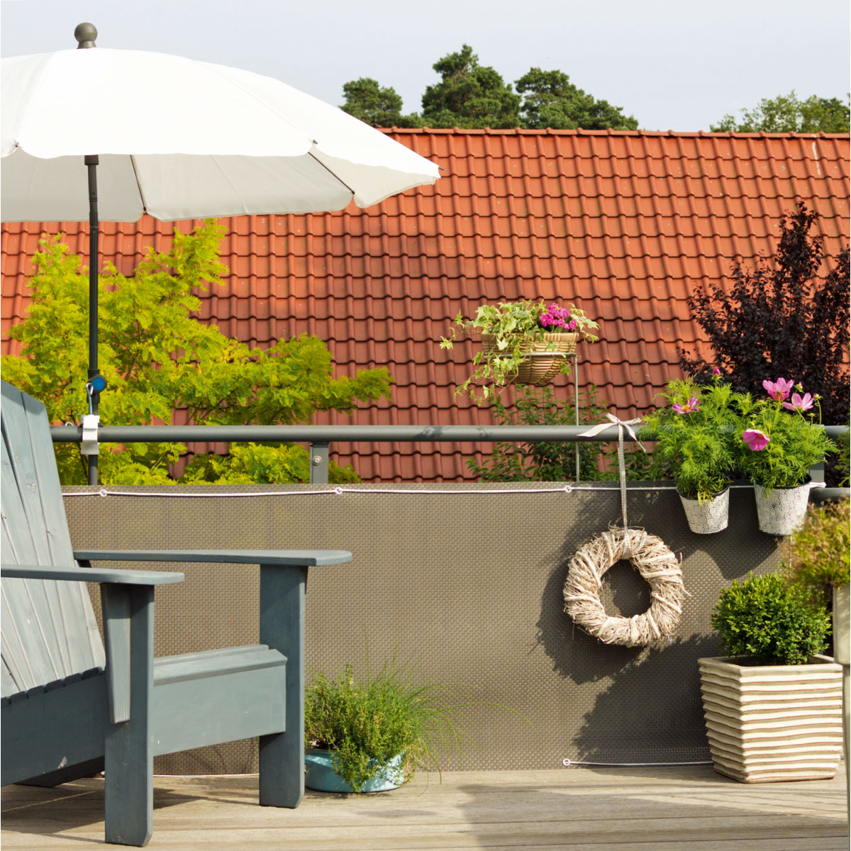 Videx Balkonbespannung Titangrau 90 cm Bild 2