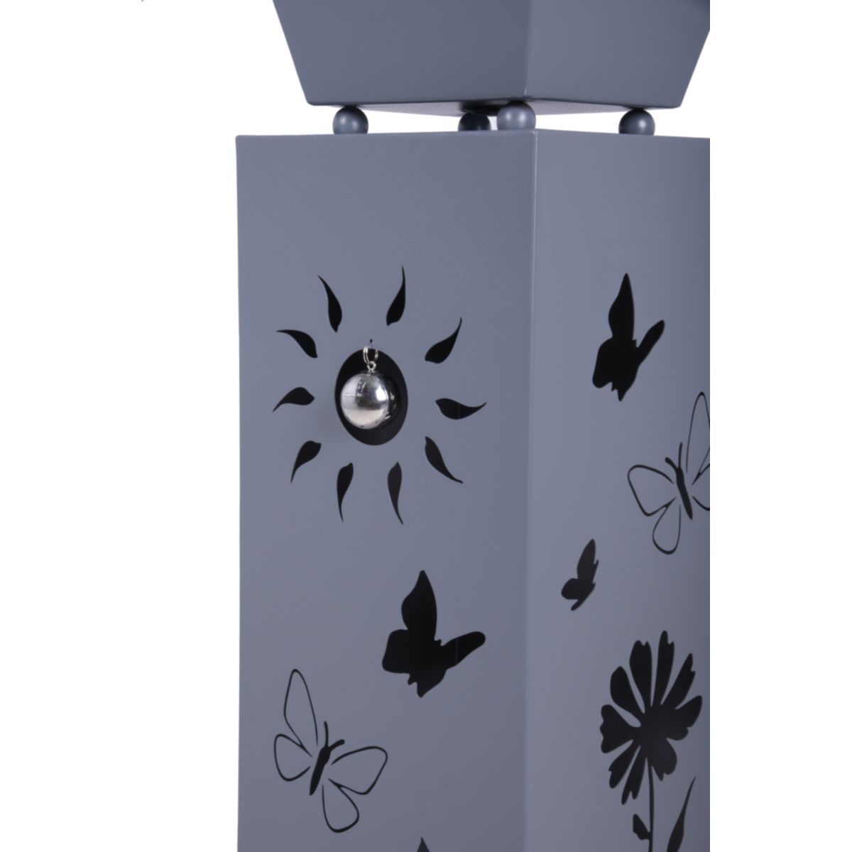 Garden Pleasure Pflanzsäule mit Blumenmotiv NOVELLA Eisen, grau, Bild 2