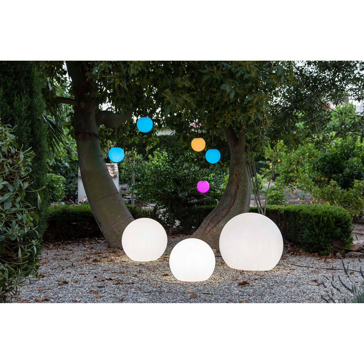 NewGarden LED-Kugelleuchte Buly 80 Kabelanschluss Ø 78 cm weiß Bild 3