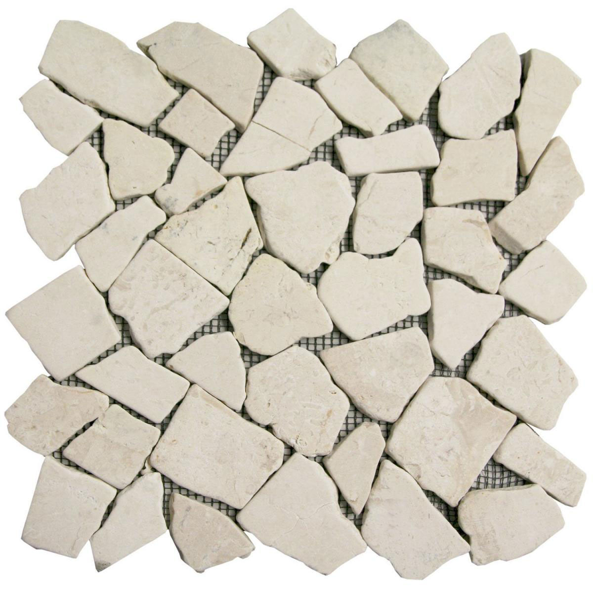 Marmormosaik Biancone Polygonal 25 x 25 cm