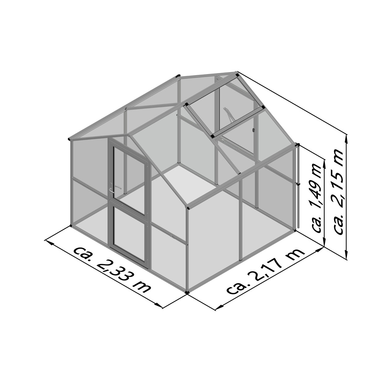 KGT Gewächshaus Rose II 5m² schwarz Bild 8