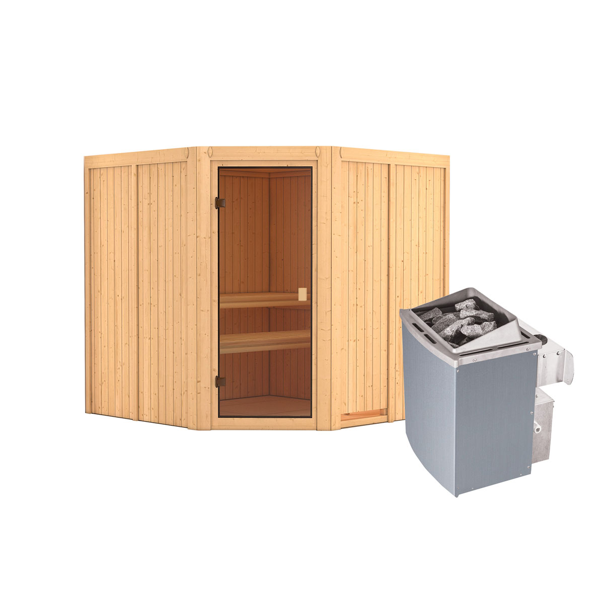 Karibu Sauna Kotka naturbelassen integrierte Steuerung Bild 3