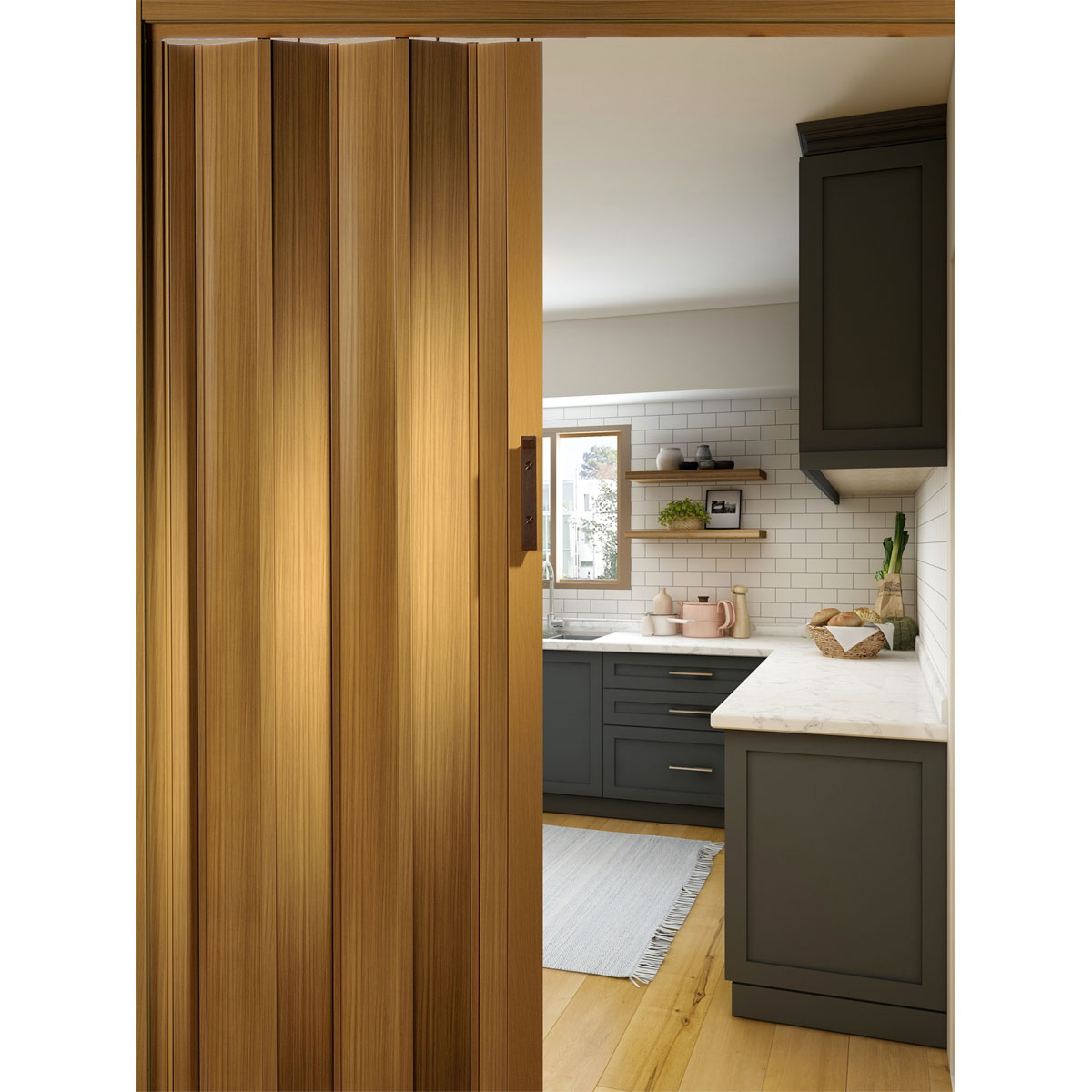 FORTE Kunststoff-Falttür Luciana B 88,5 x H 202 cm Buche Bild 3